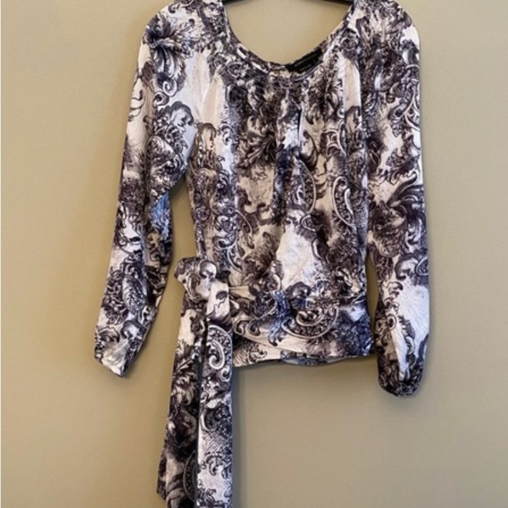 BCBG 100% silk wrap blouse